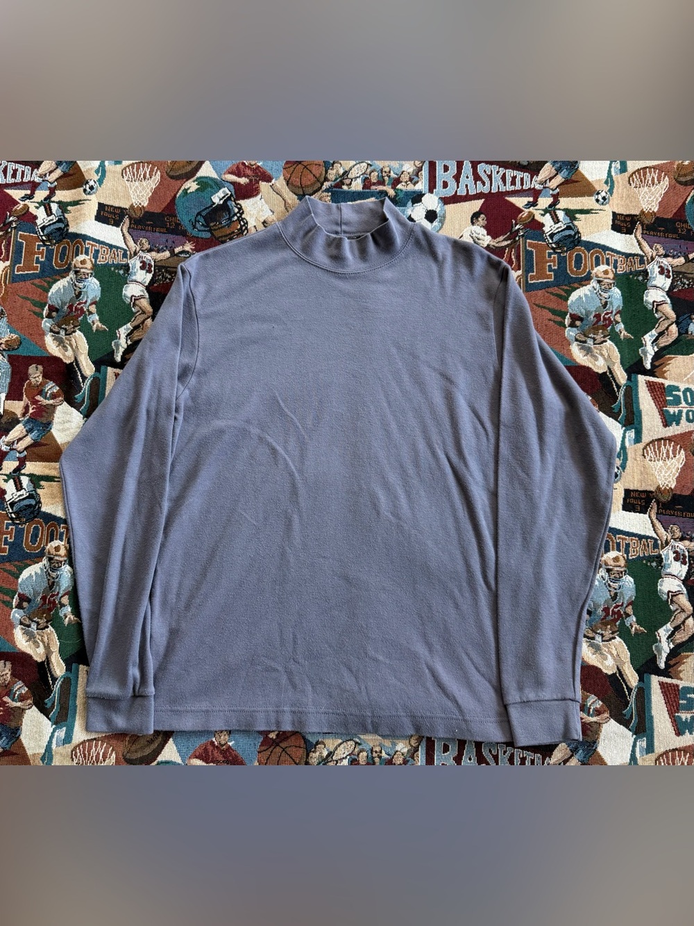 Women’s LL Bean Blue Long Sleeve Mock Neck Shirt